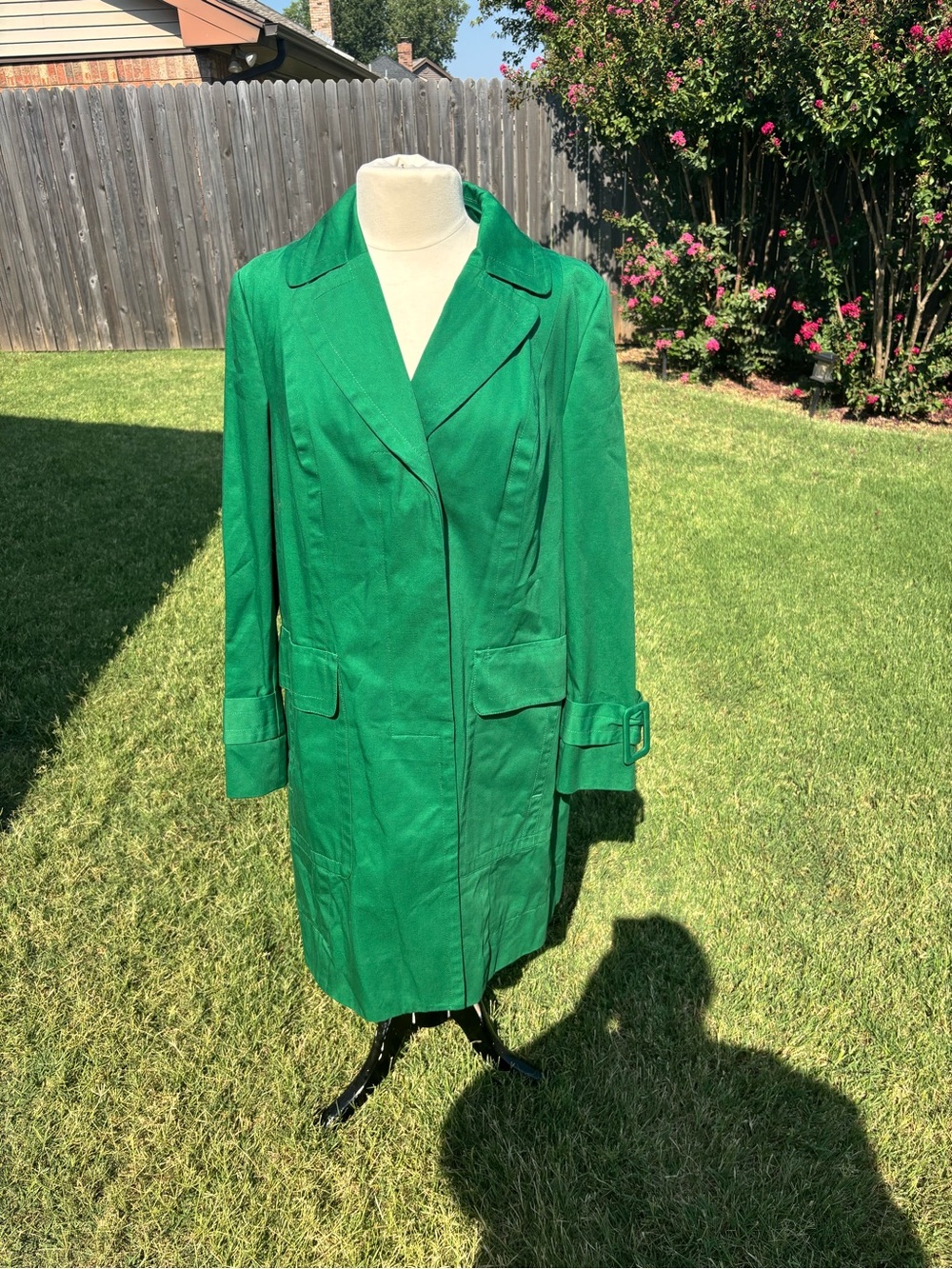 INC International Concepts Green Trench Coat